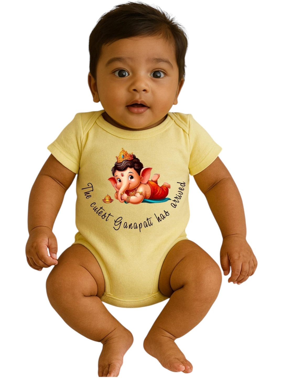 Cute Pals Infants Ganesh Printed Cotton Bodysuit