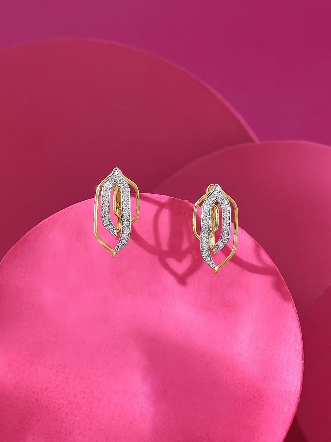 Mia by Tanishq Women 14Kt Gold 0.22 CT Diamond Stud Earrings 2.132g