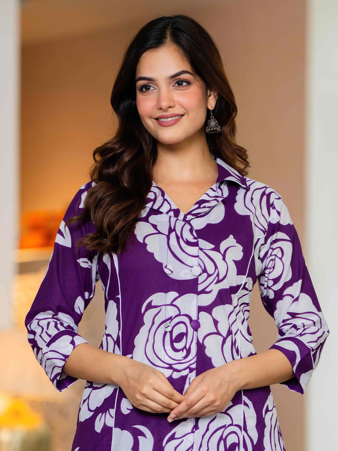 Deeps Fashion Women Blue Pure Cotton Kurta Sets