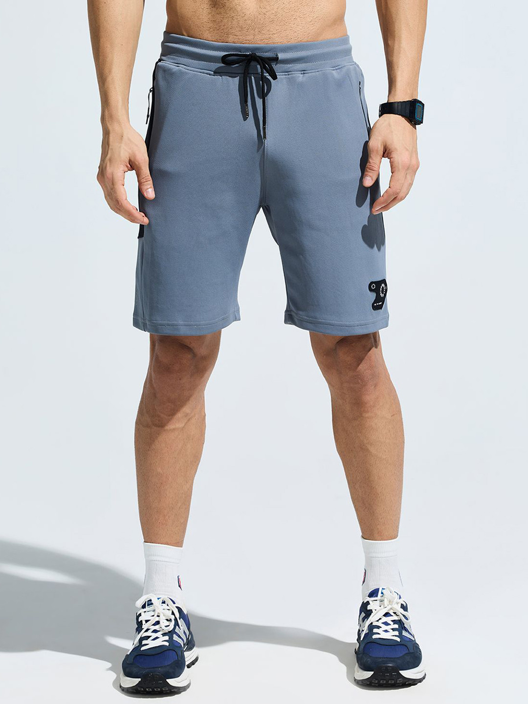 DOMIN8 Men Light Weight Secure Side Zipper Pocket Breathable Sporty Shorts