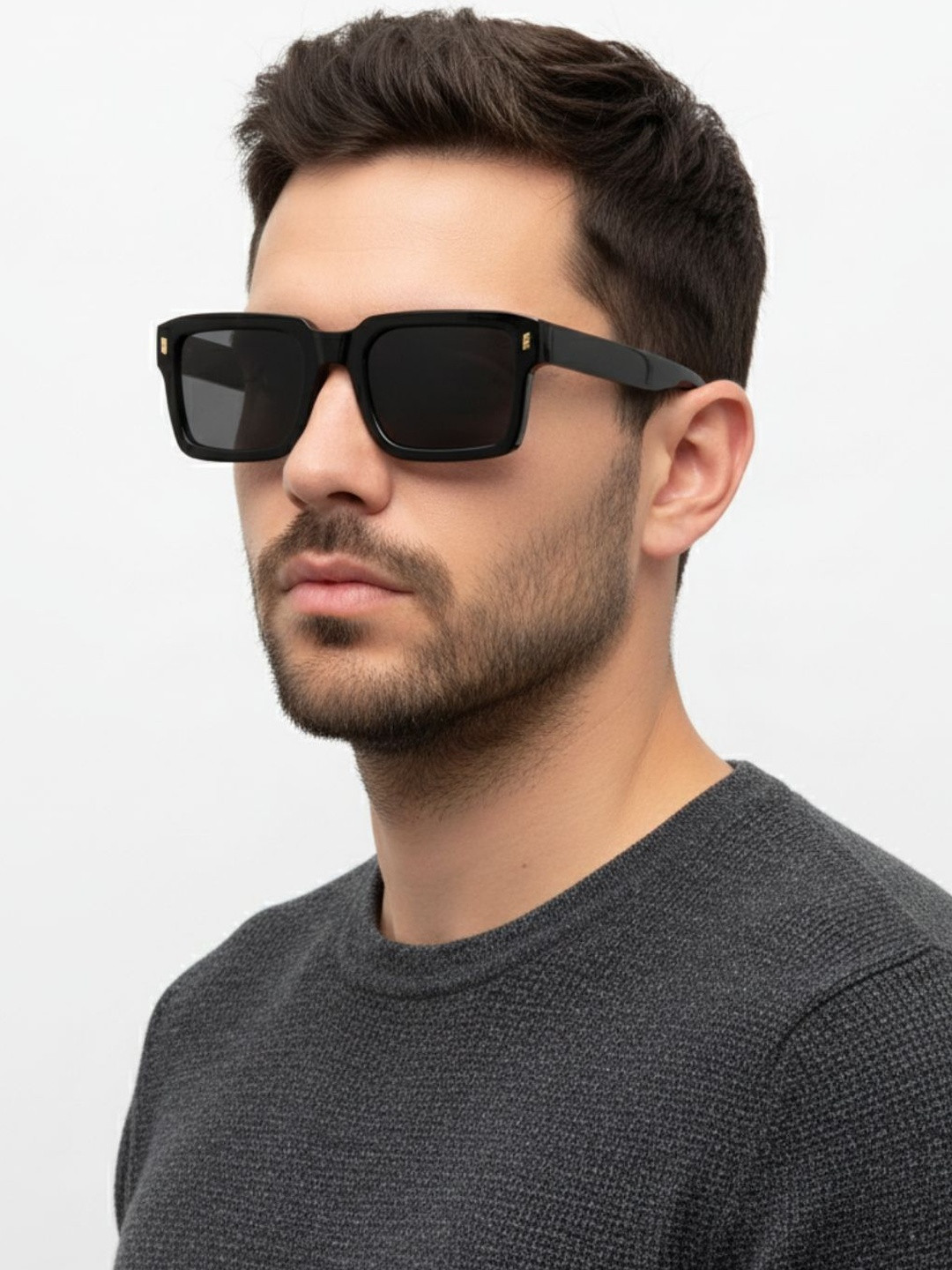 goglassic Unisex Rectangle Sunglasses with UV Protected Lens SIGMA-FULL-BLACK