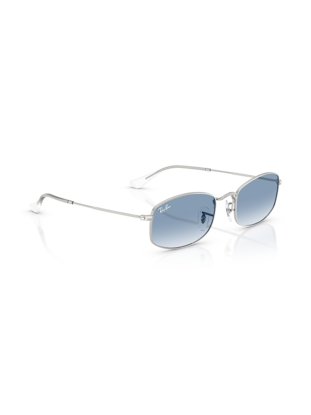 Ray-Ban Unisex Blue Lens & Silver-Toned Rectangle Sunglasses