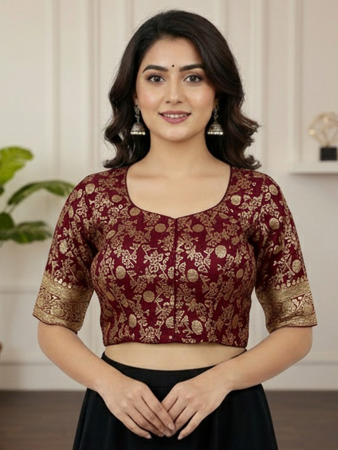 RAGHUVEER CREATION Women Embroidered Gotta Patti Hook and Eye Saree Blouse