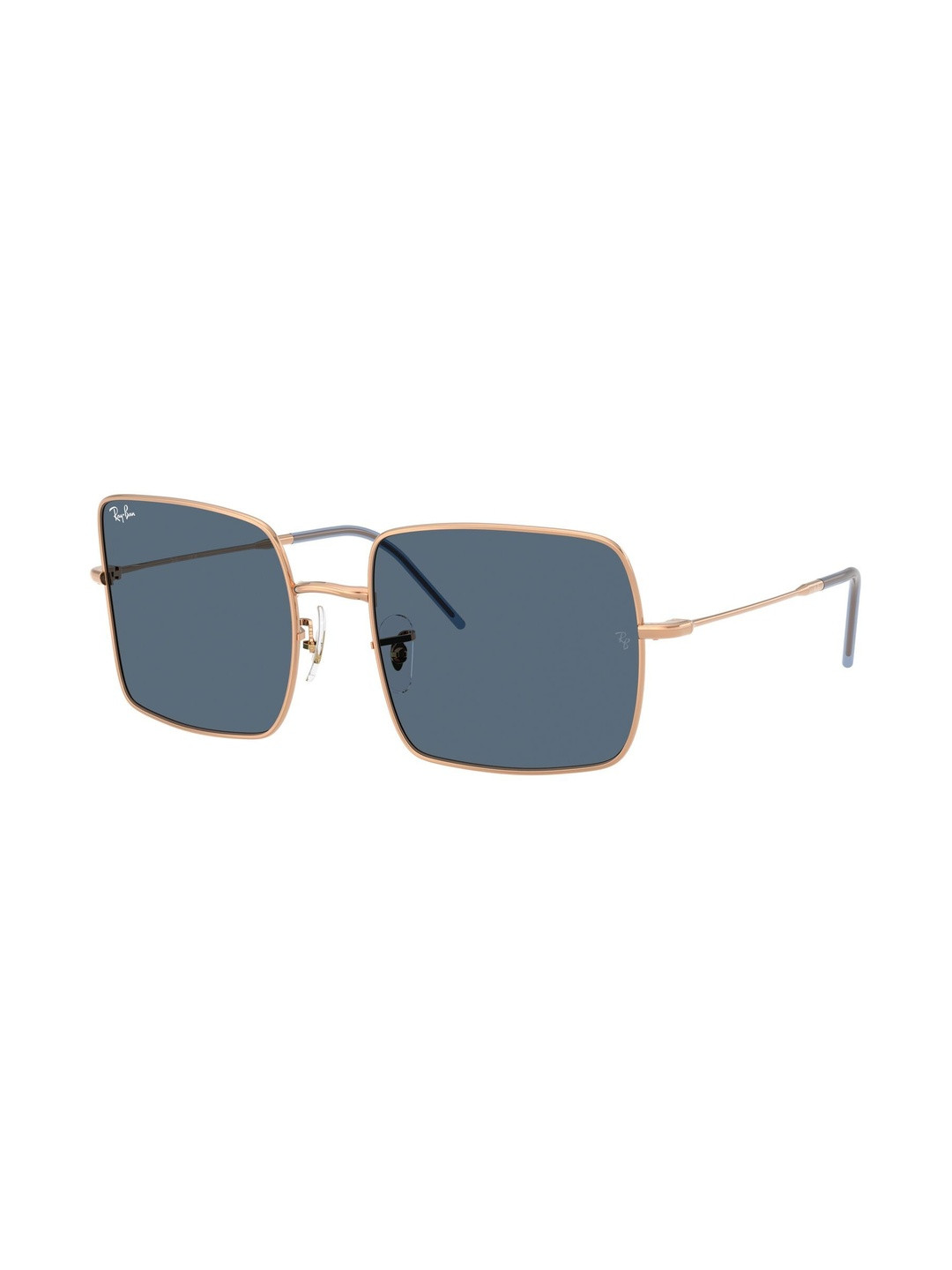 Ray-Ban Women Blue Lens & Gold-Toned Square Sunglasses with UV Protected Lens