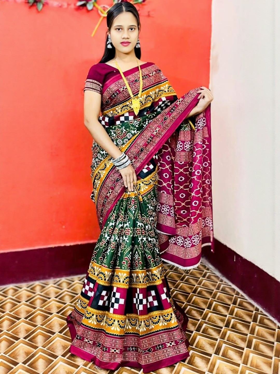 ARTFUL THREADS Woven Design Zari Pure Cotton Handloom Sambalpuri Saree