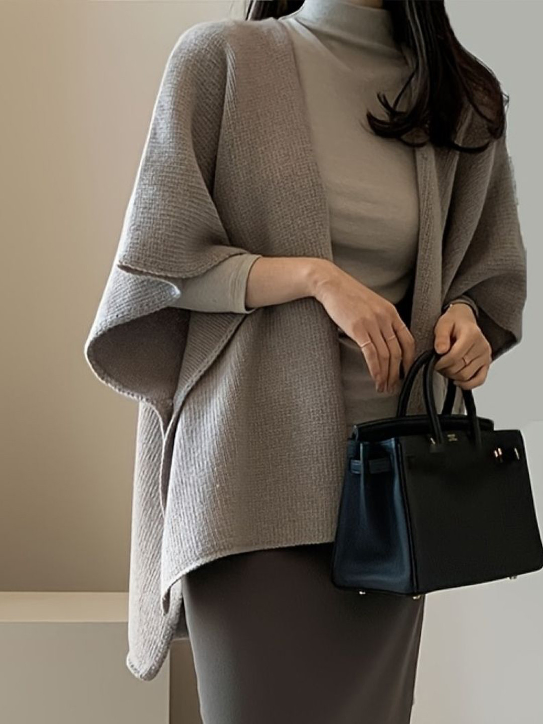 StyleCast Women V-Neck Cashmere Longline Front-Open