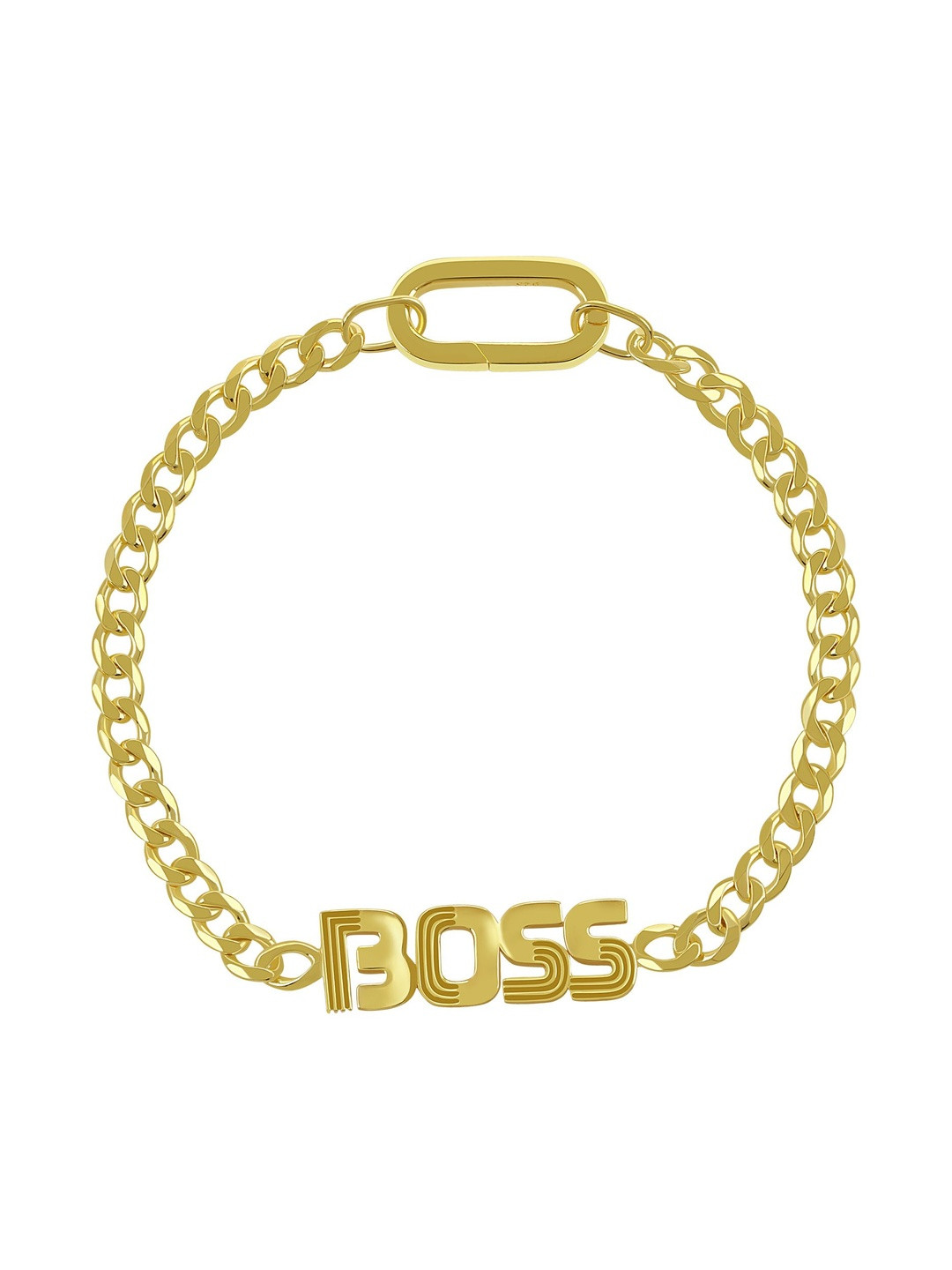 Nishani 925 Sterling Silver Gold-Plated Boss Link Bracelet
