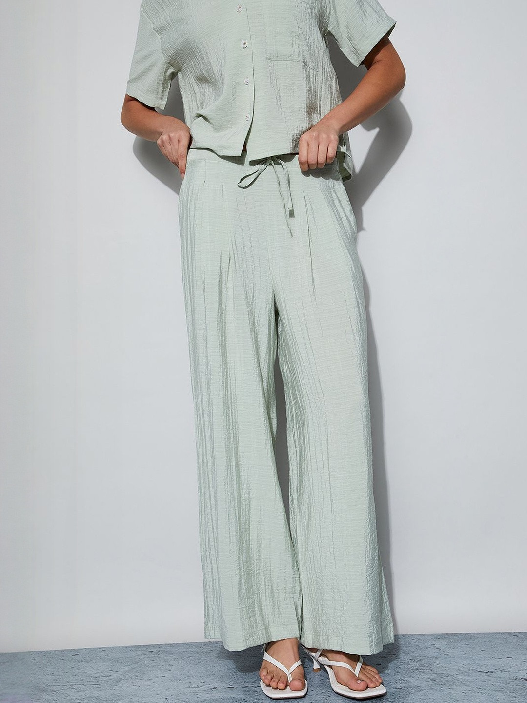 Ginger by Lifestyle Women Easy Wash Pleated Trousers