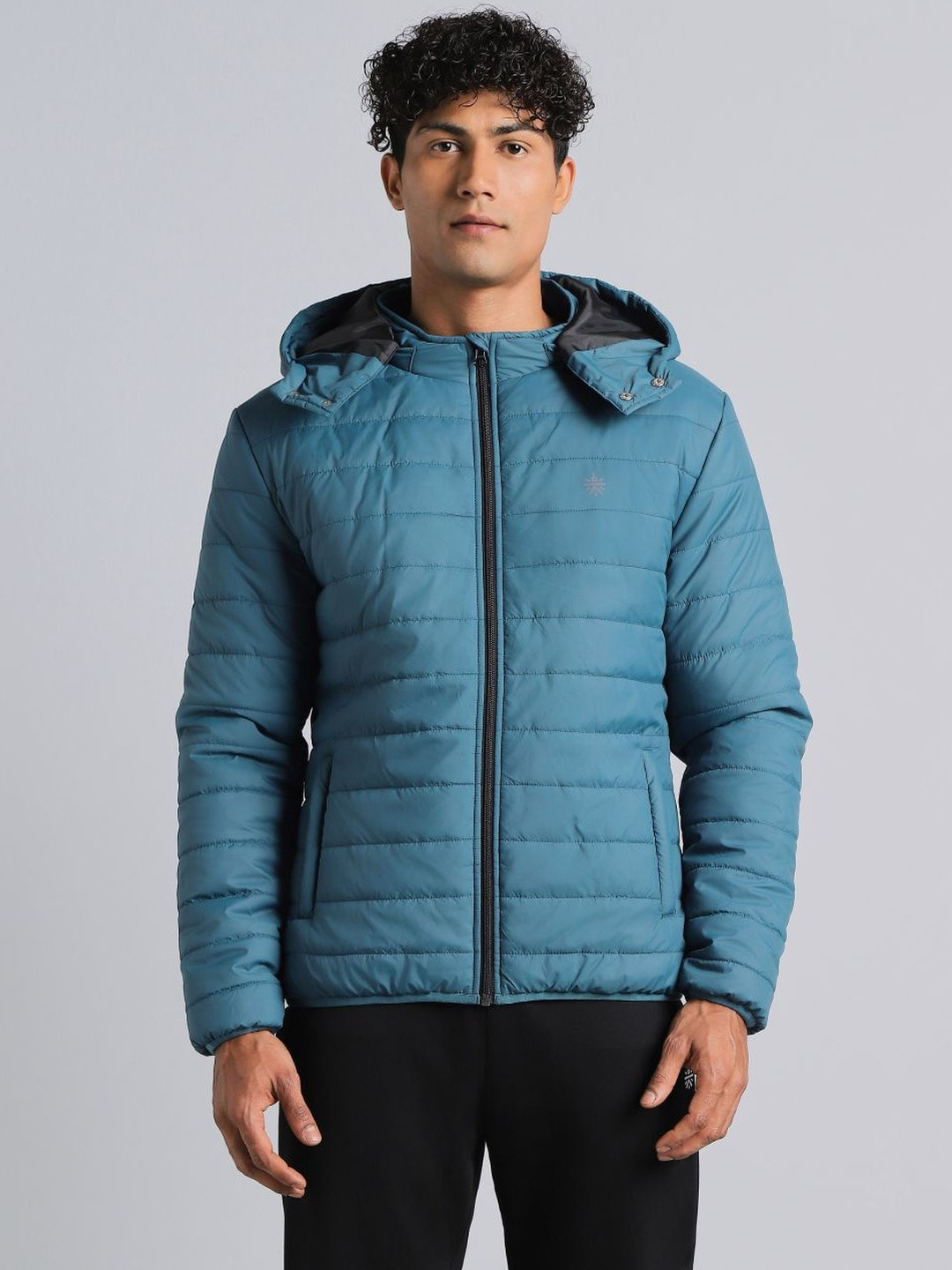 CULT Men's Navy Detachable Hoodie Puffer Jacket