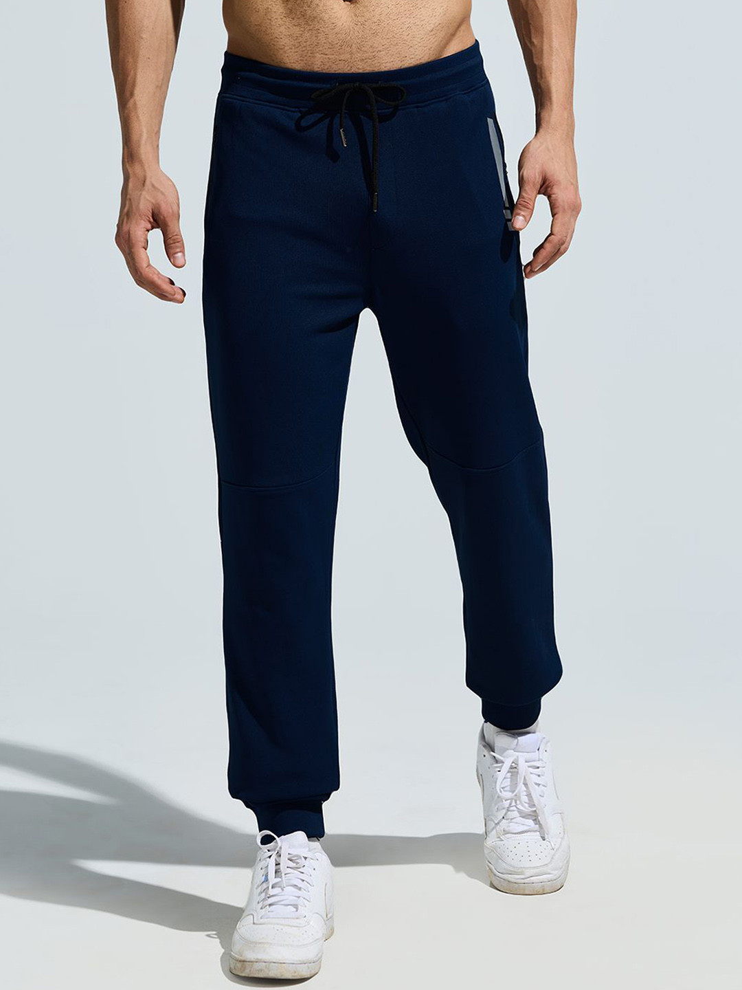 DOMIN8 Men Stretchy & Breathable Track Pants with Side Zipper Pocket