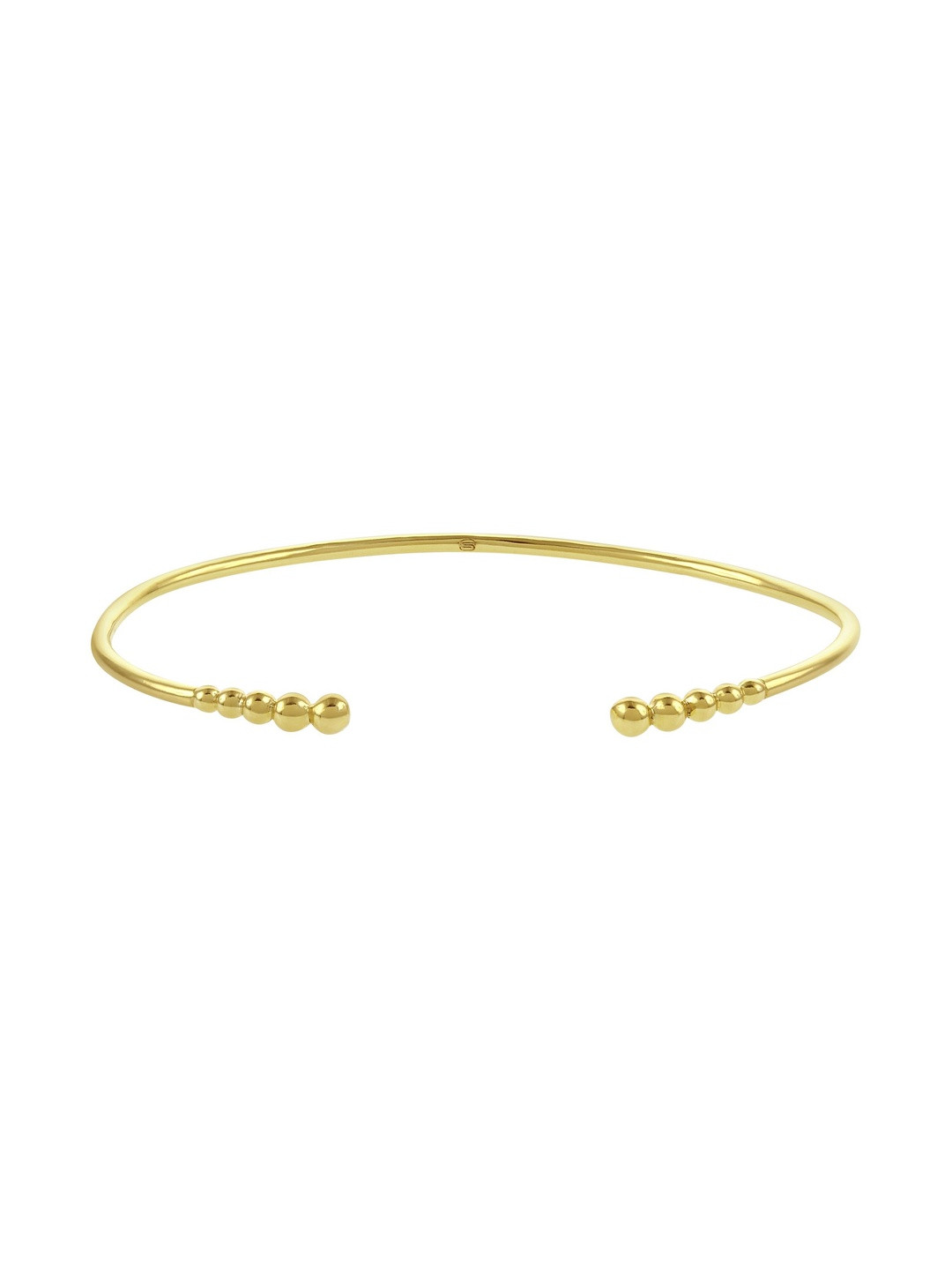 Nishani Ukiyo 925 Sterling Silver Gold-Plated Open Bangle Cuff Bracelet