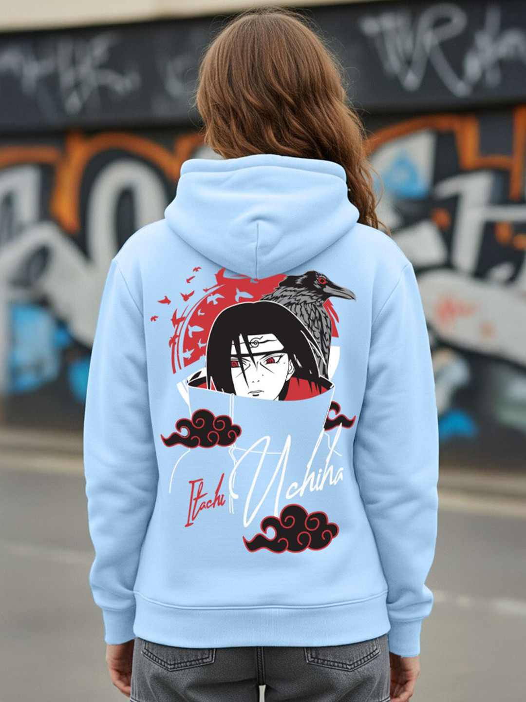 BENNY BROOKS Women Itachi Uchiha Printed Hooded Sweatshirt