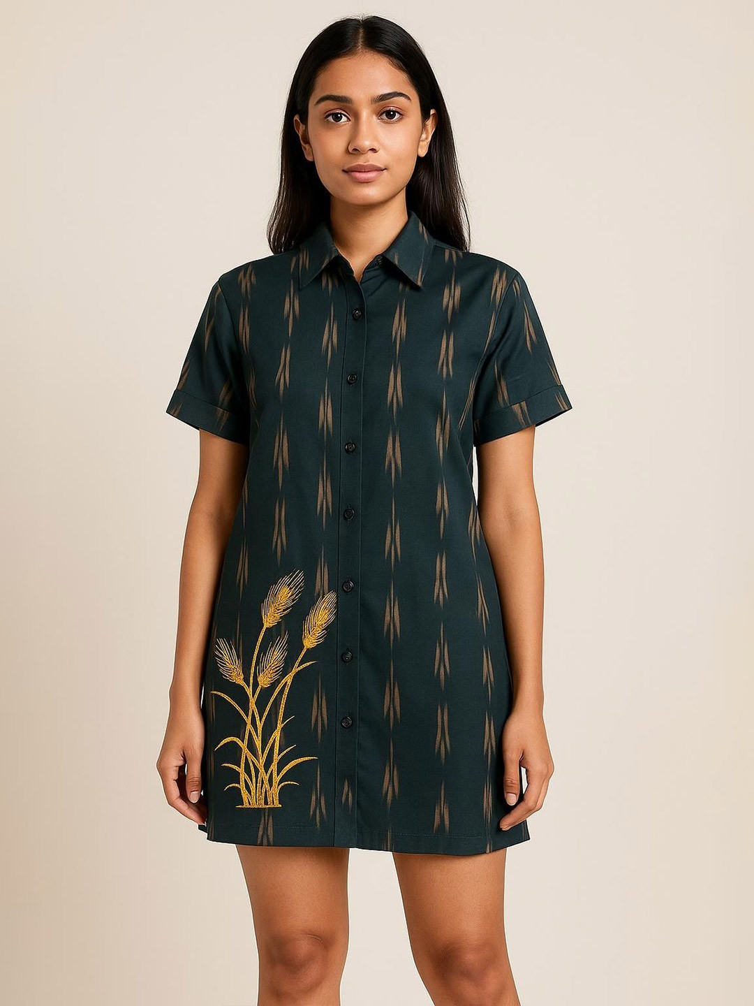 HOUSE OF MAITHILI Print Shirt Mini Dress