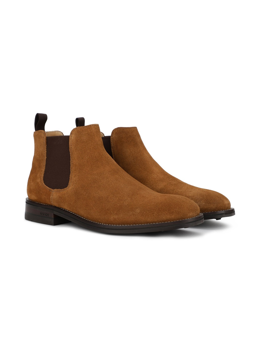 Woods Men Round-Toe Mid-Top Block Heels Chelsea Boots