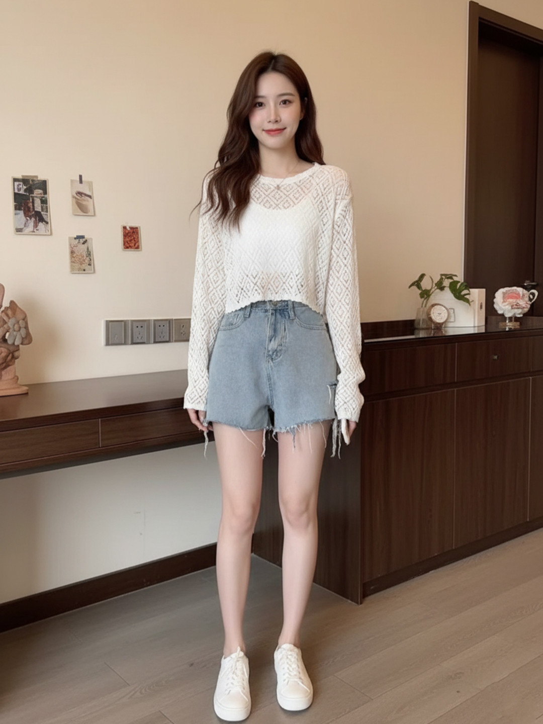 DressBerry Women White Solid Round Neck Long Sleeves Casual Pullover Sweaters