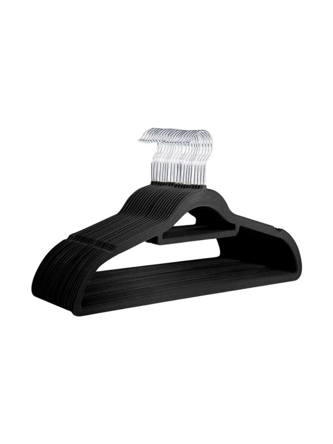 HangitNow Black 24-Pieces Velvet-Coated Clothes Bar Hanger