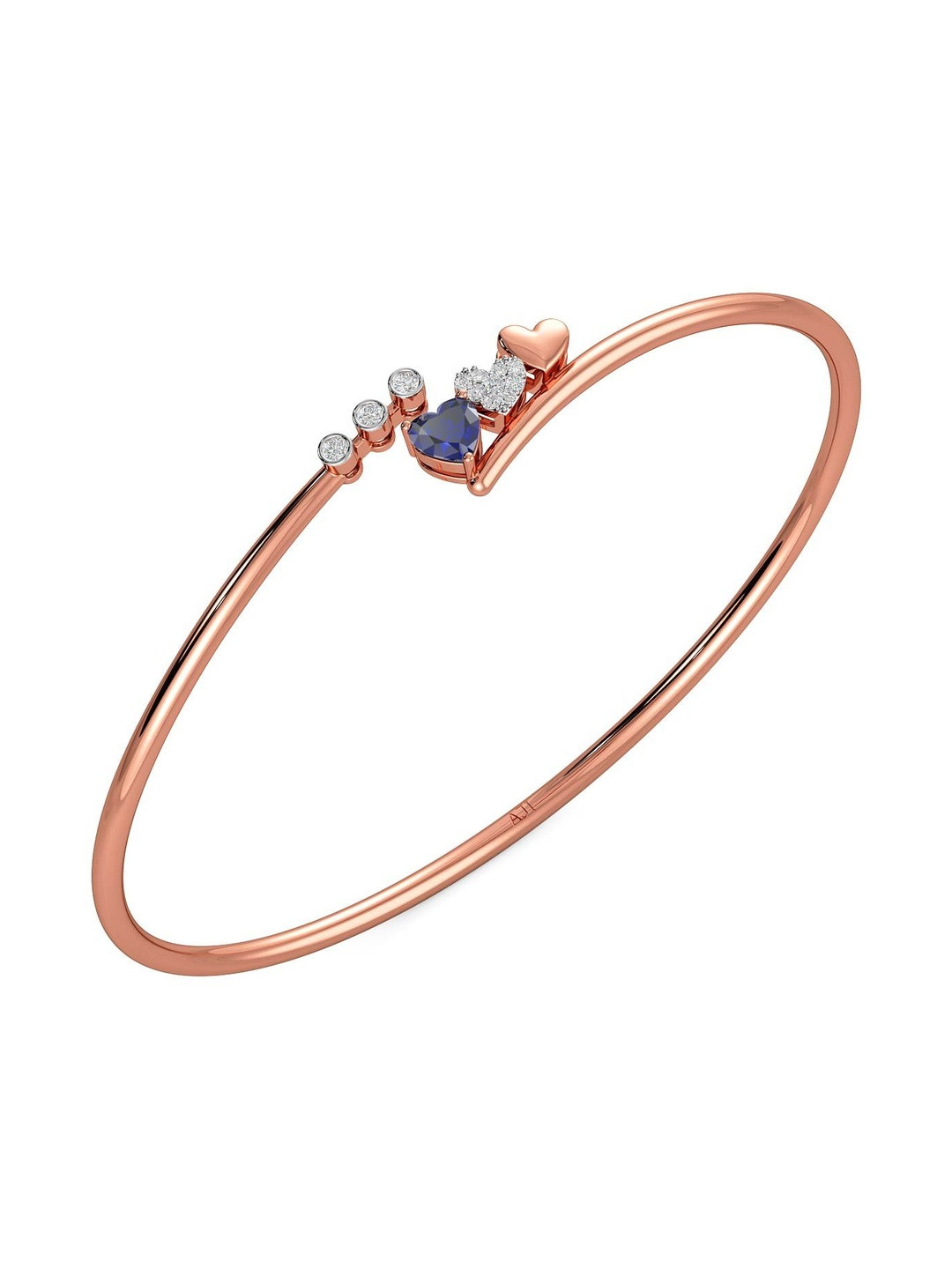 Joyalukkas Women 18Kt Rose Gold LOVE Bracelet With 0.1 Carat Natural Diamond - 4.9g
