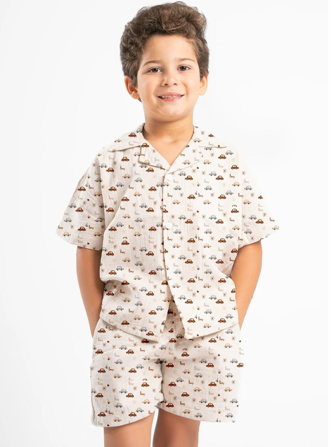 NEW COMERS Boys Graphic Printed Shirt With Shorts