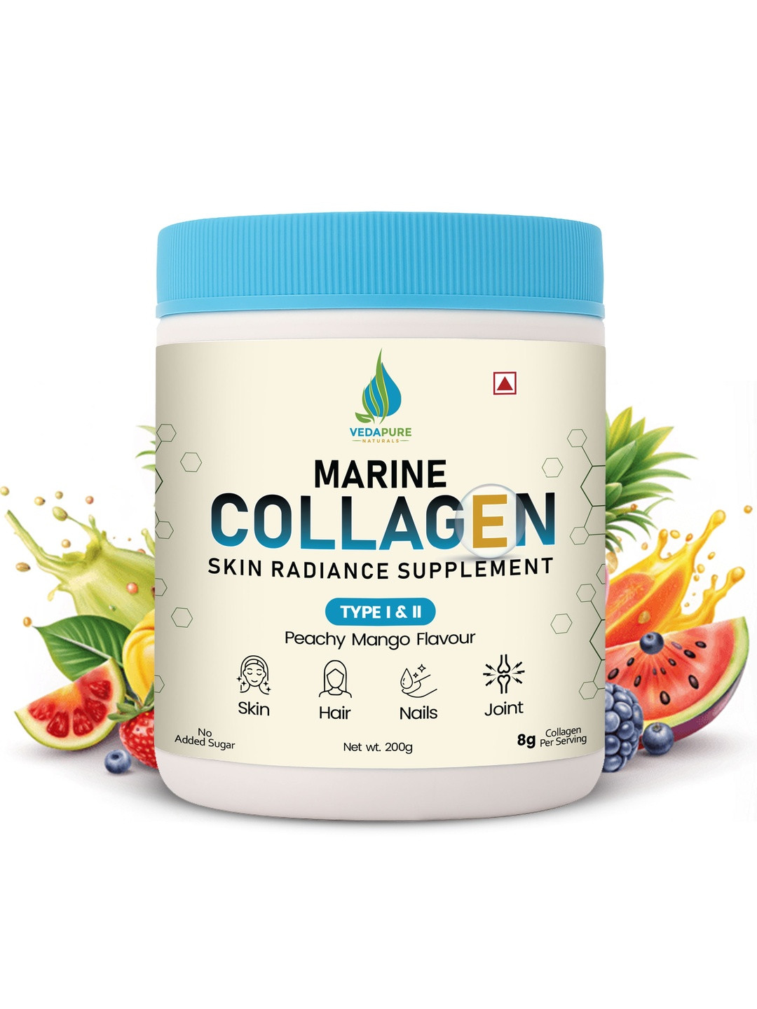 VEDAPURE Marine Collagen With Biotin & Amino Acids For Skin Repair - 200 g
