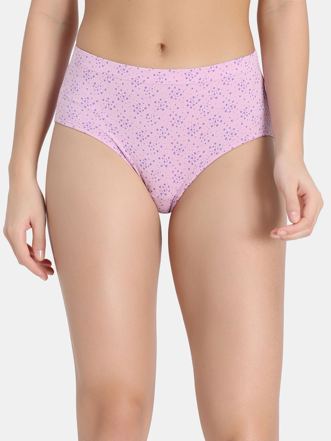 Zivame Women Pack Of 3 Geometric Printed Mid-Rise Cotton Briefs