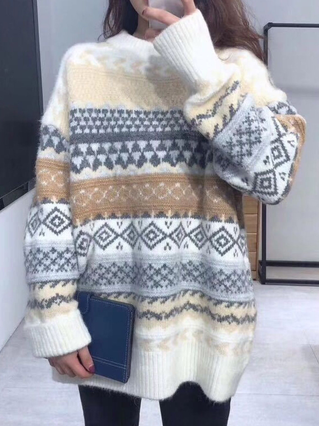 StyleCast Women Printed Longline Pullover