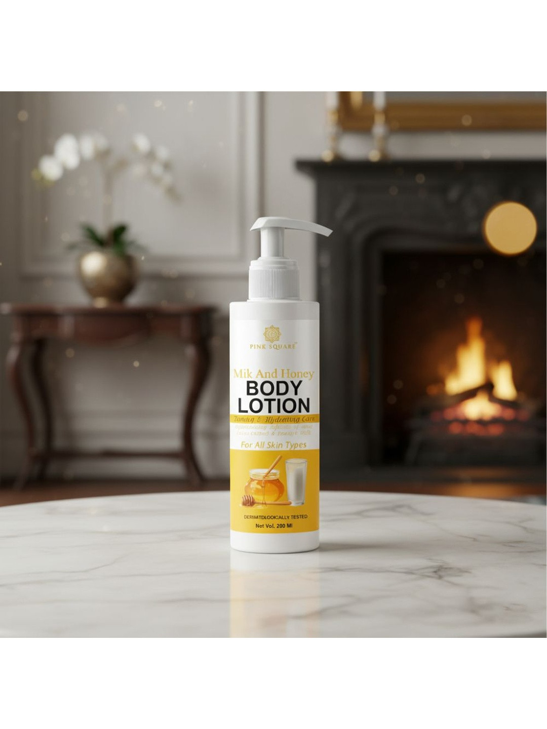 Pink Square Milk & Honey Body Lotion For Skin Moisturizing - 200 ml