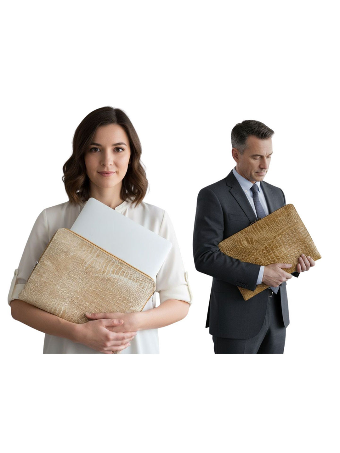 Merry Poppin's Unisex Textured Leather Laptop Sleeve