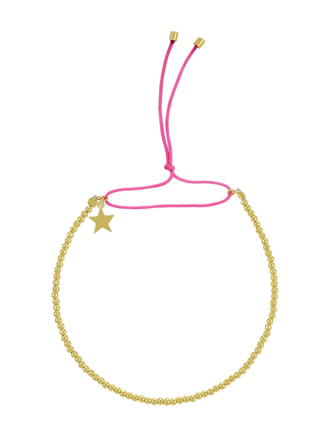 Nishani 925 Sterling Silver Gold-Plated Ukiyo Beaded Thread Star Wraparound Bracelet