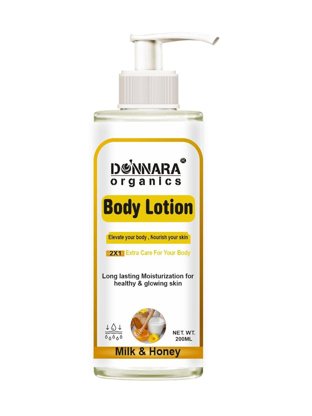 Donnara Organics Milk & Honey Body Lotion For Healthy & Glowing Skin - 200 ml