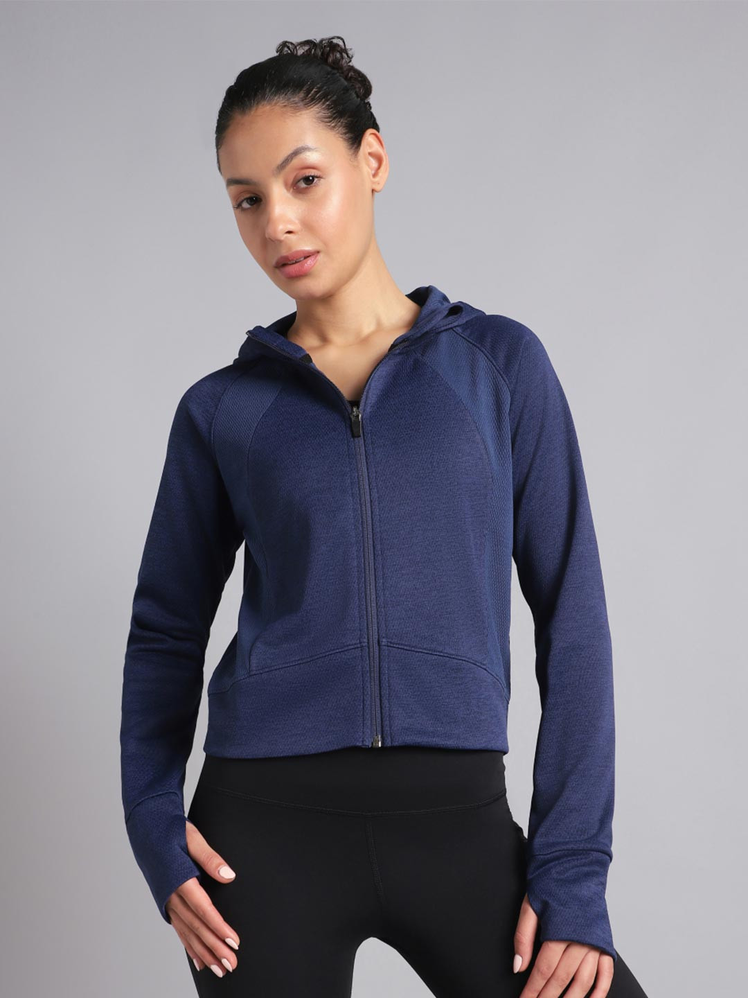 CULT Women Blue Work it Out Training Cropped Jacket