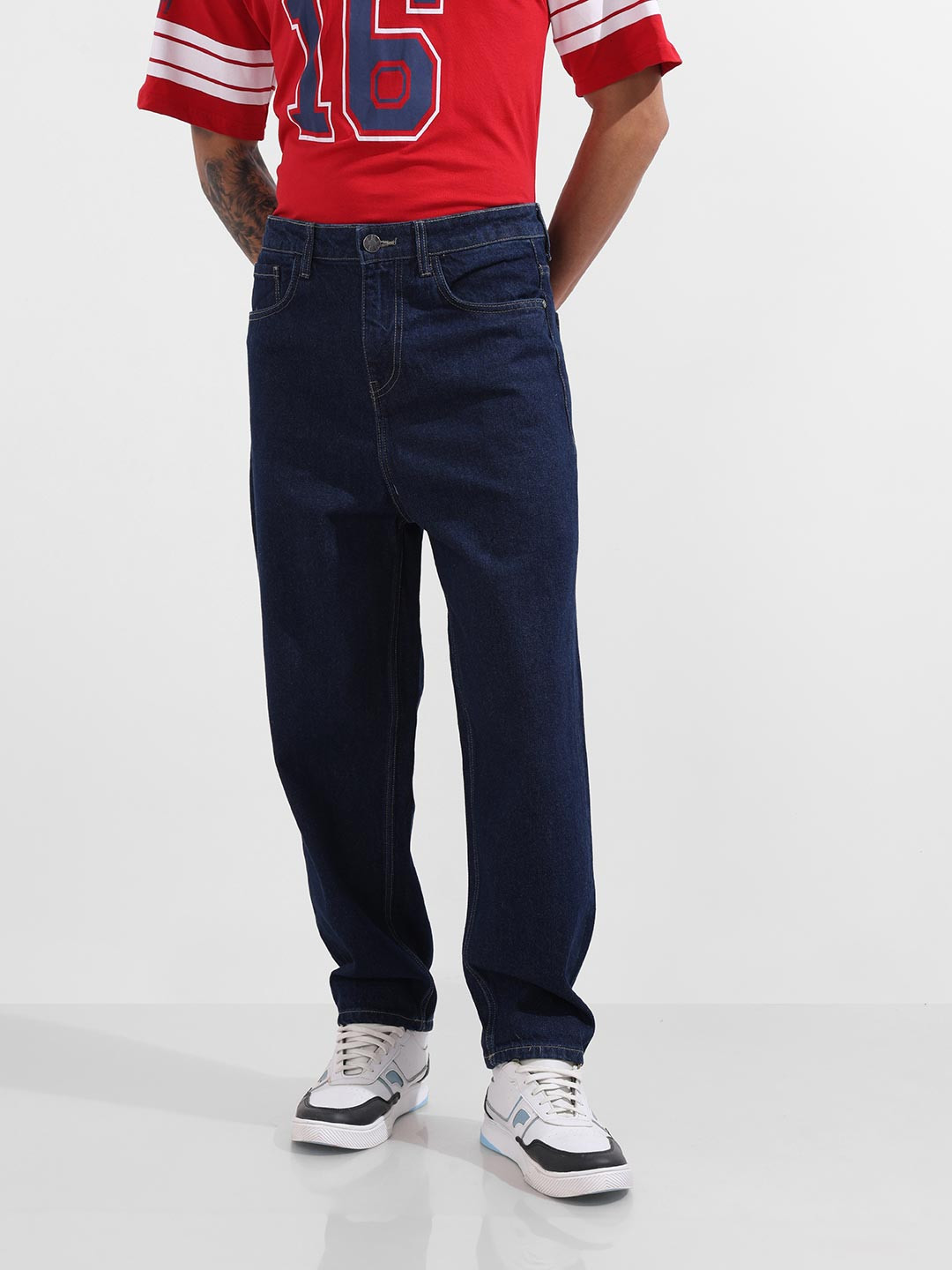 Basixx Men Straight Fit Mid-Rise Stretchable Jeans