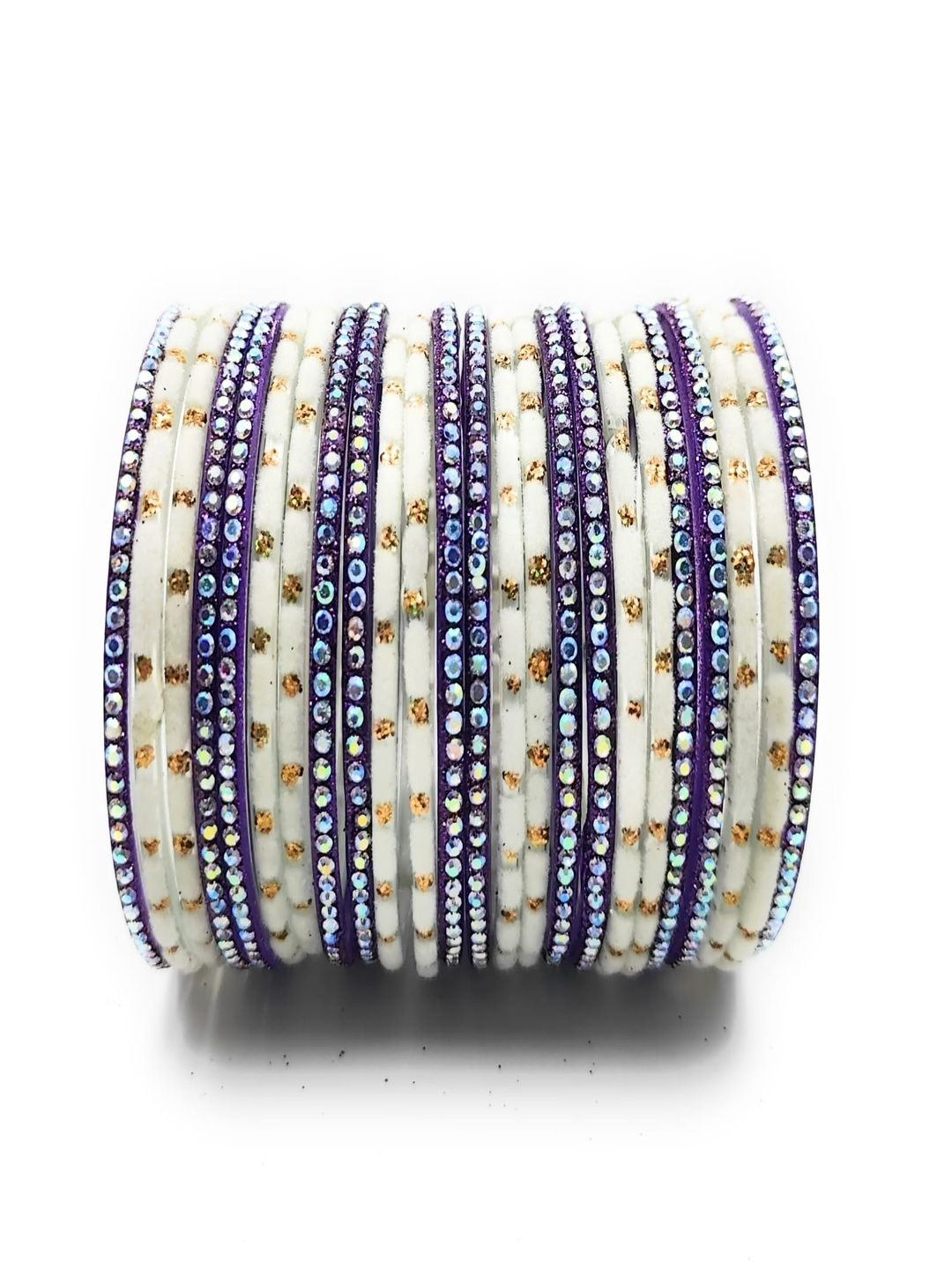 RAF DUKAN Pack Of 24 Silver-Plated Stone-Studded Bangles