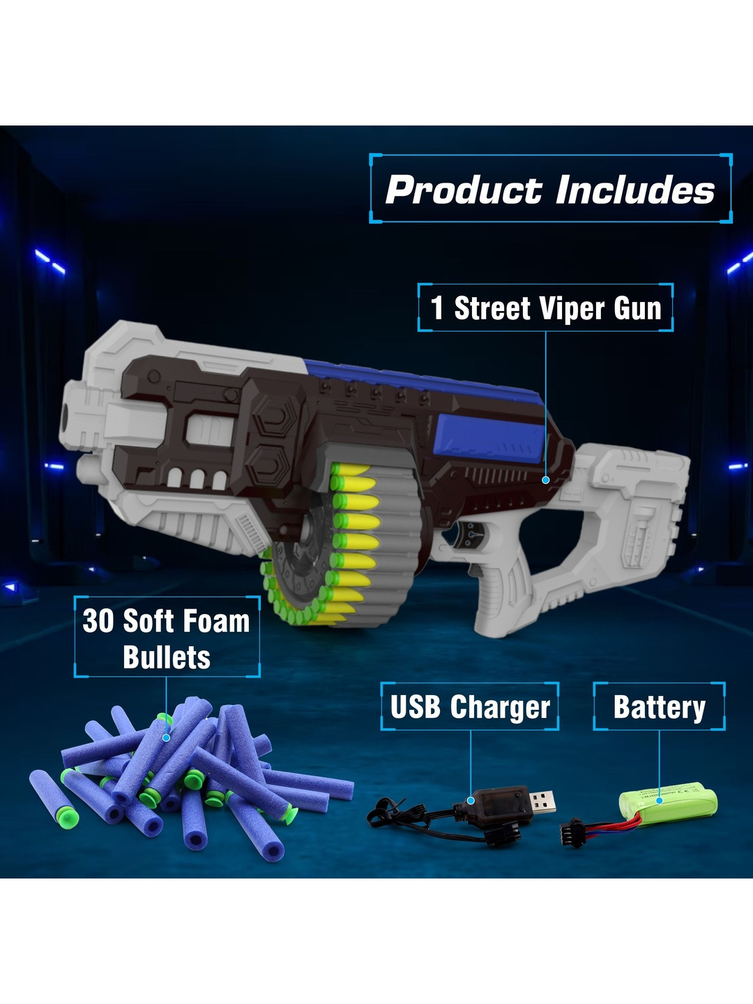 CHANAK Unisex Kids Gun With 30 Pieces Soft Foam Dart Bullets