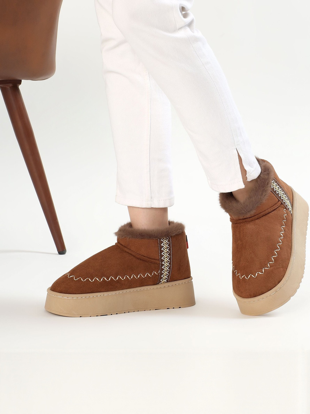 CASSIEY Women Winter Faux Fur Boots