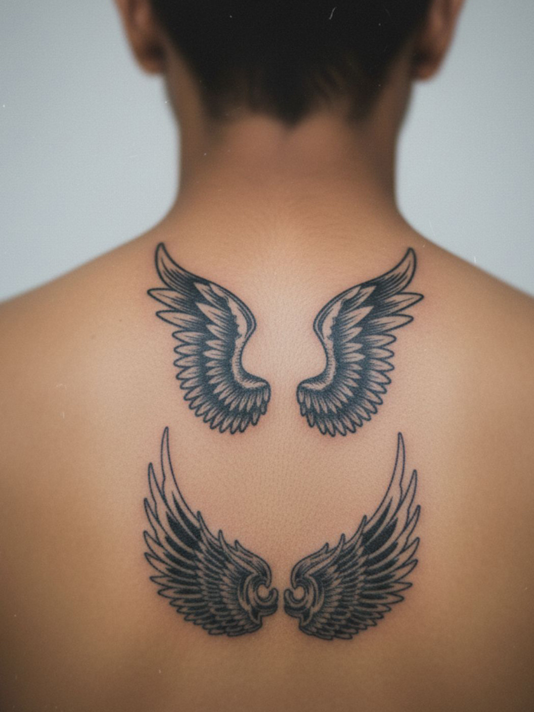 LICK Plant Base Semi Temporary Wings Matte Finish Body Tattoo - Navy Blue