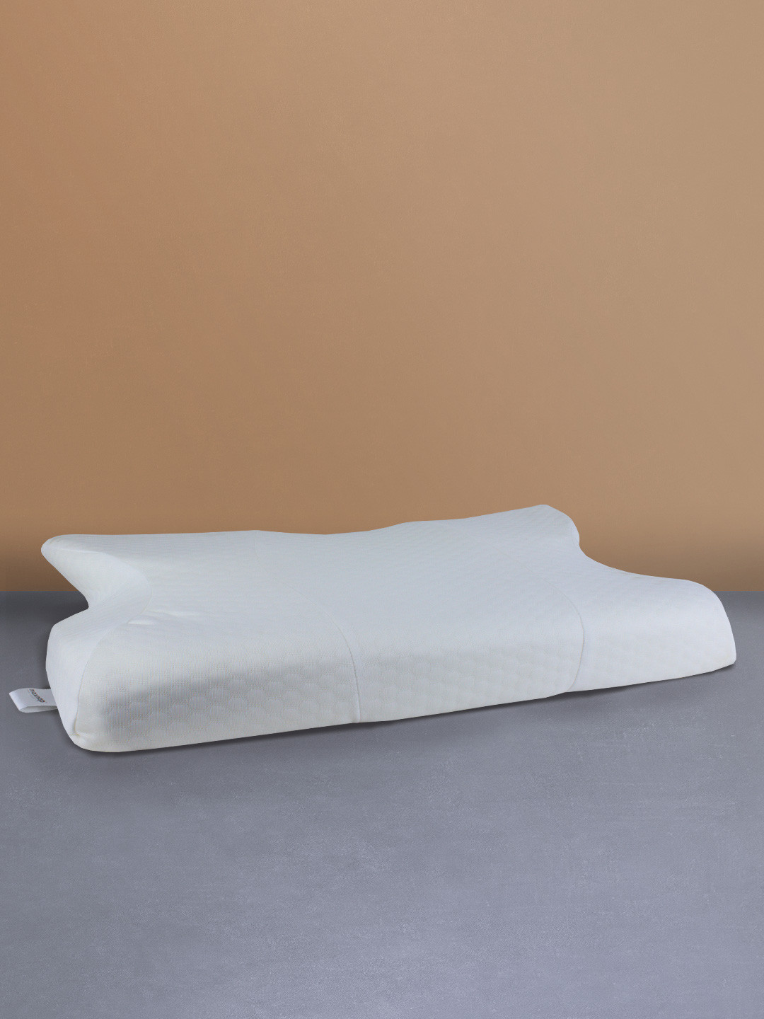 MA xNAP Sleep Support White Abstract Polyester Medium Memory Foam Sleep Pillow-13 x 38 x 63 cm