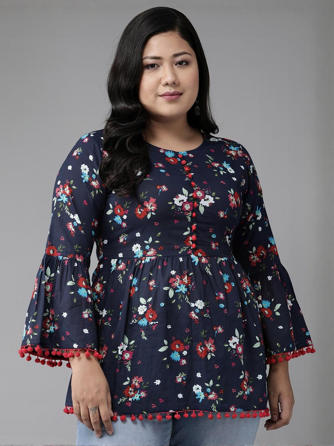 YASH GALLERY Women Cotton Floral Top
