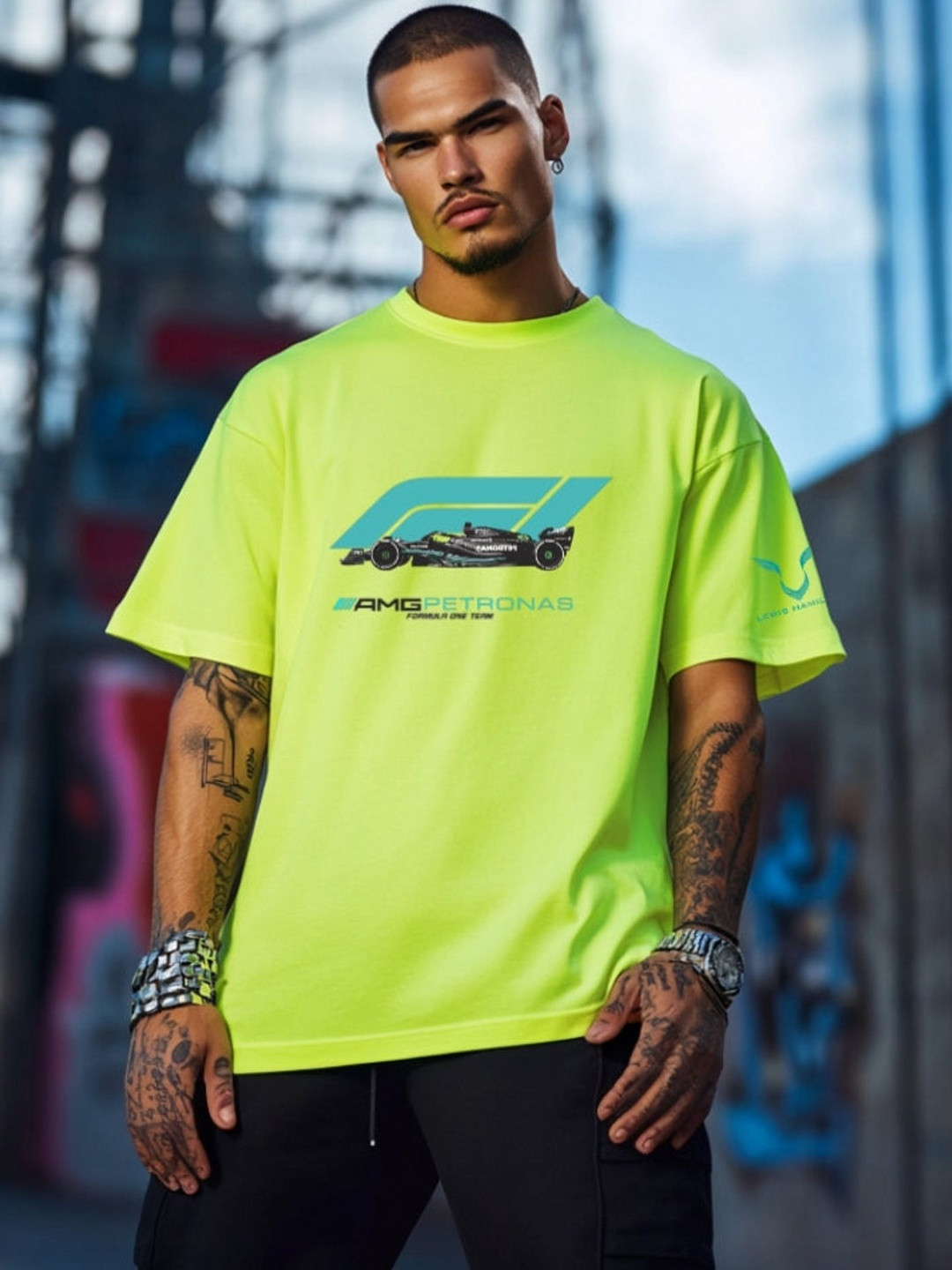Getsetwear Men Mercedes AMG Petronas Printed T-shirt