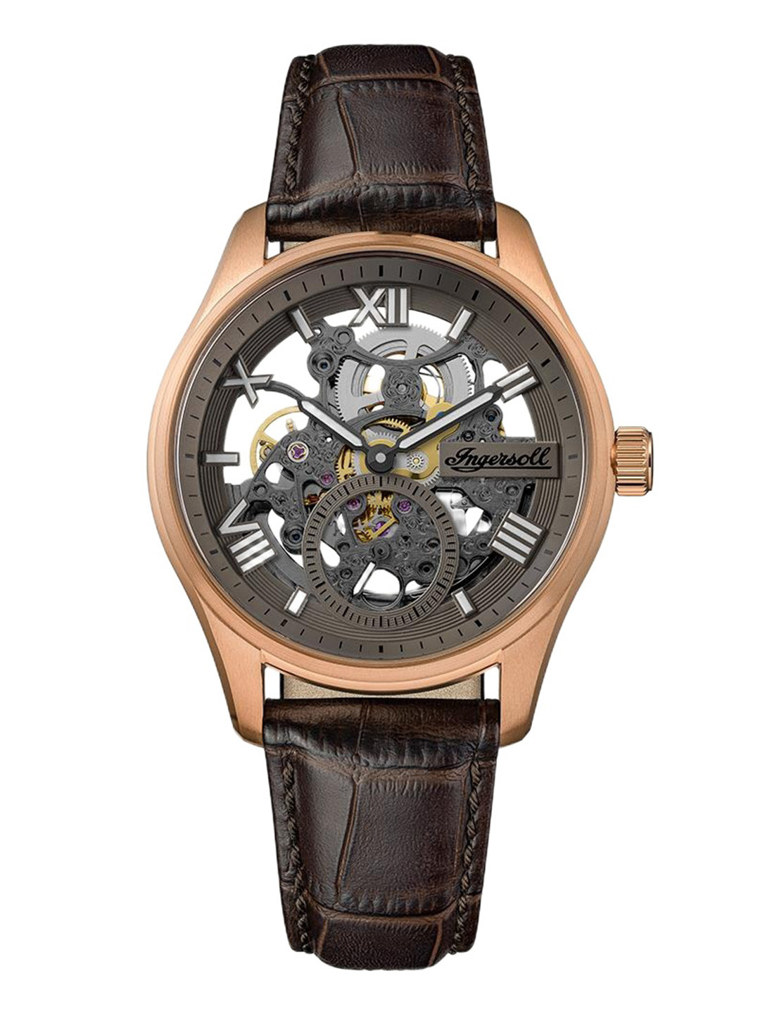 Ingersoll The Maverick Men Skeleton Dial & Leather Skeleton Straps Analogue Watch I17402