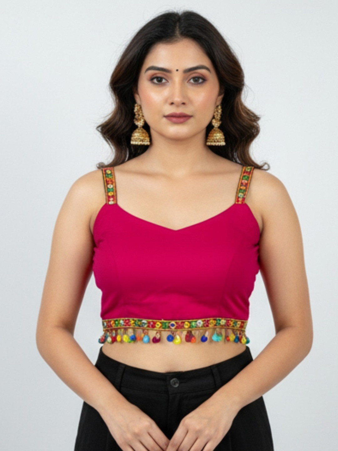 RAGHUVEER CREATION Women Kodi Embellished Saree Blouse
