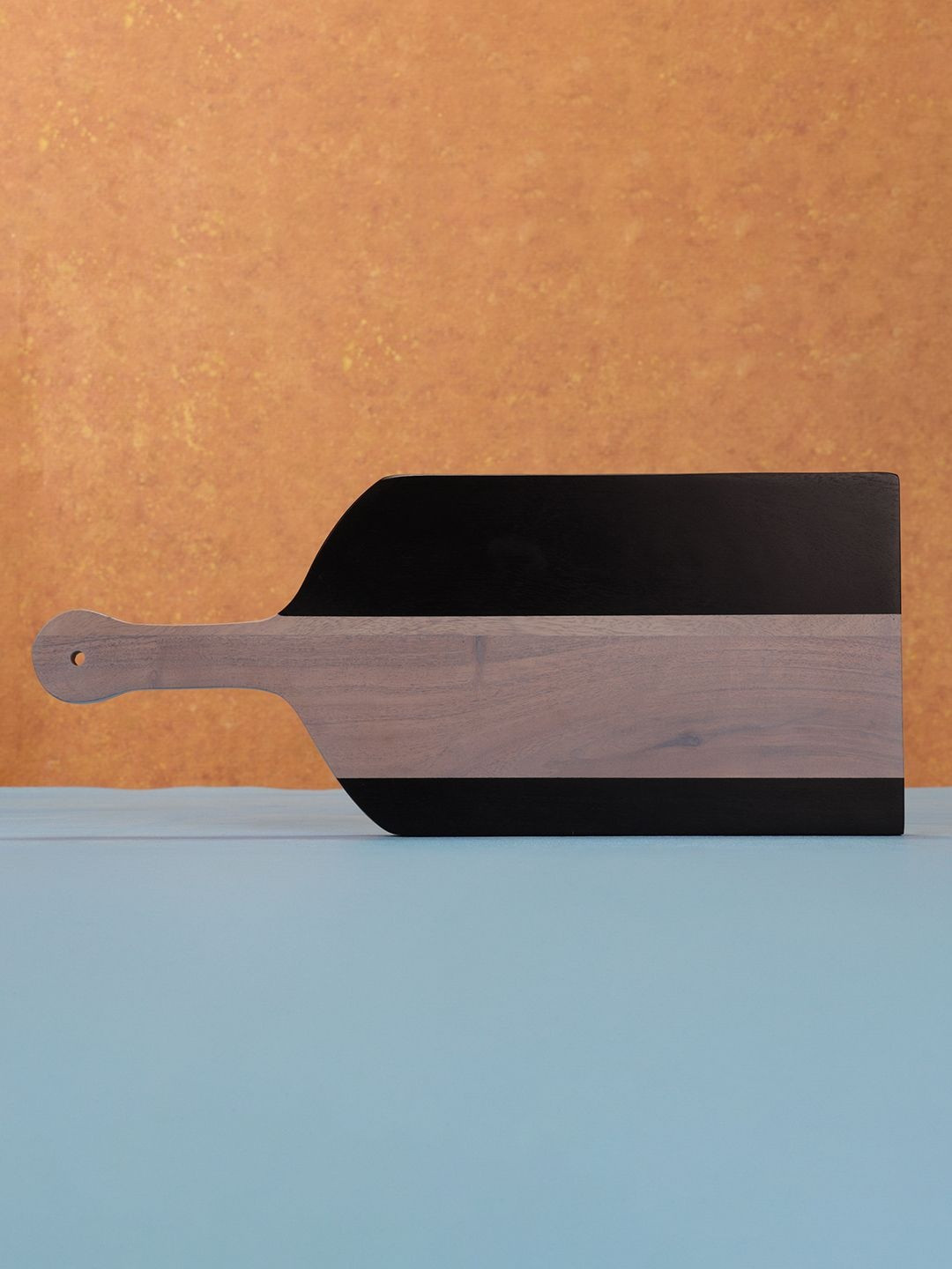 Ireka Homes Brown And Black Choww Wooden Serving Board