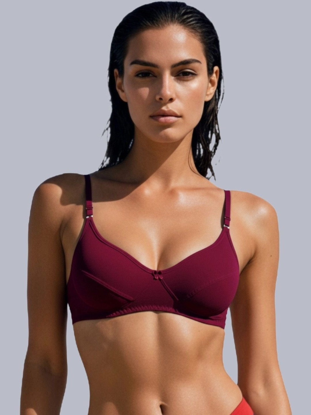 Eden Women Solid Pack Of 2 Medium Coverage Non-Wired Back Closure Bra