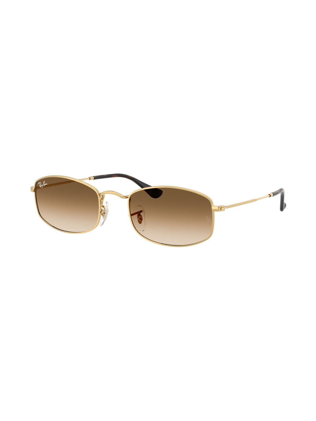 Ray-Ban Unisex Brown Lens & Gold-Toned Rectangle Sunglasses with UV Protected Lens