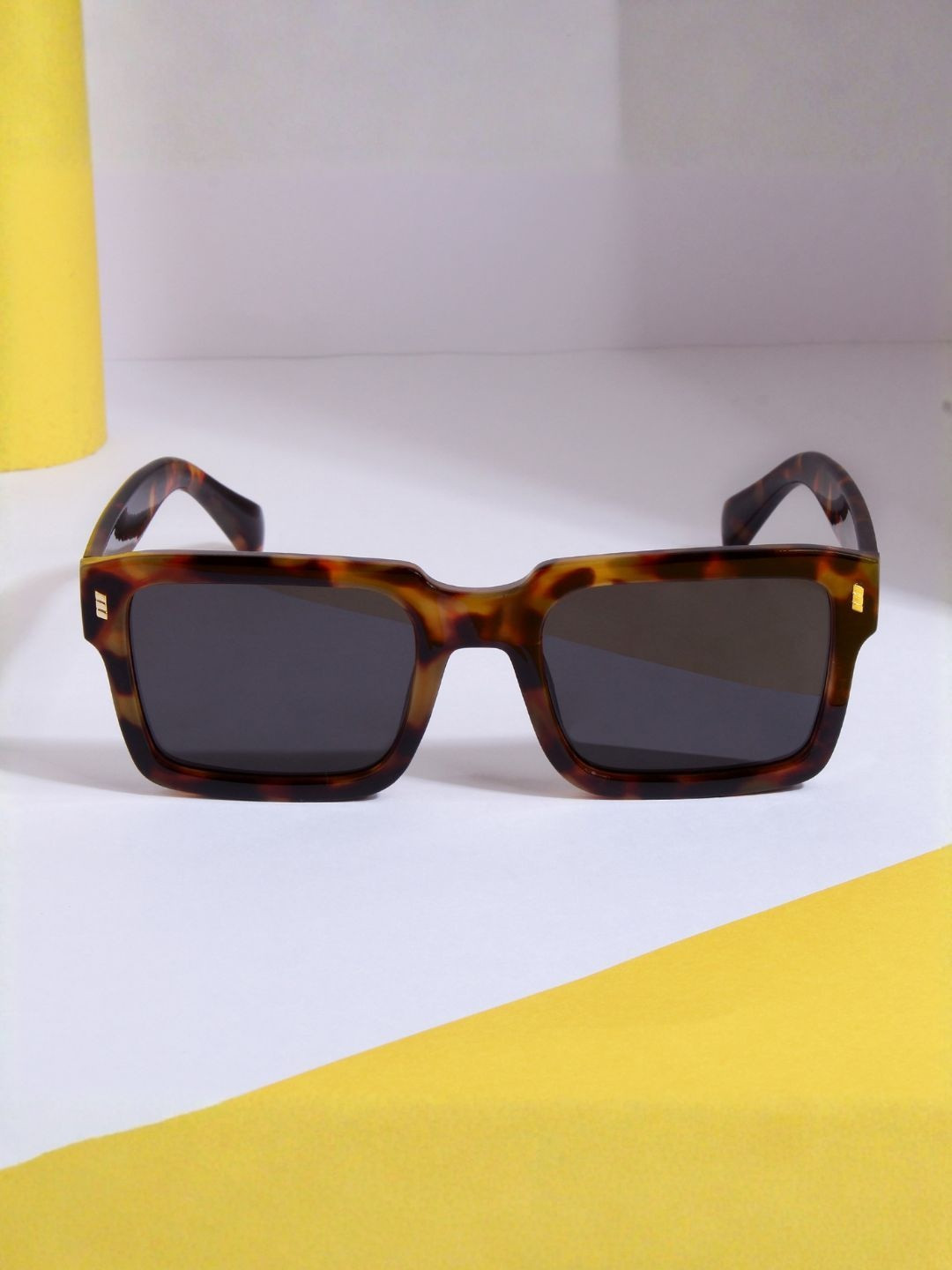 goglassic Unisex UV Protected Lens Rectangle Sunglasses with SIGMA-TO.-BROWN-BLACK