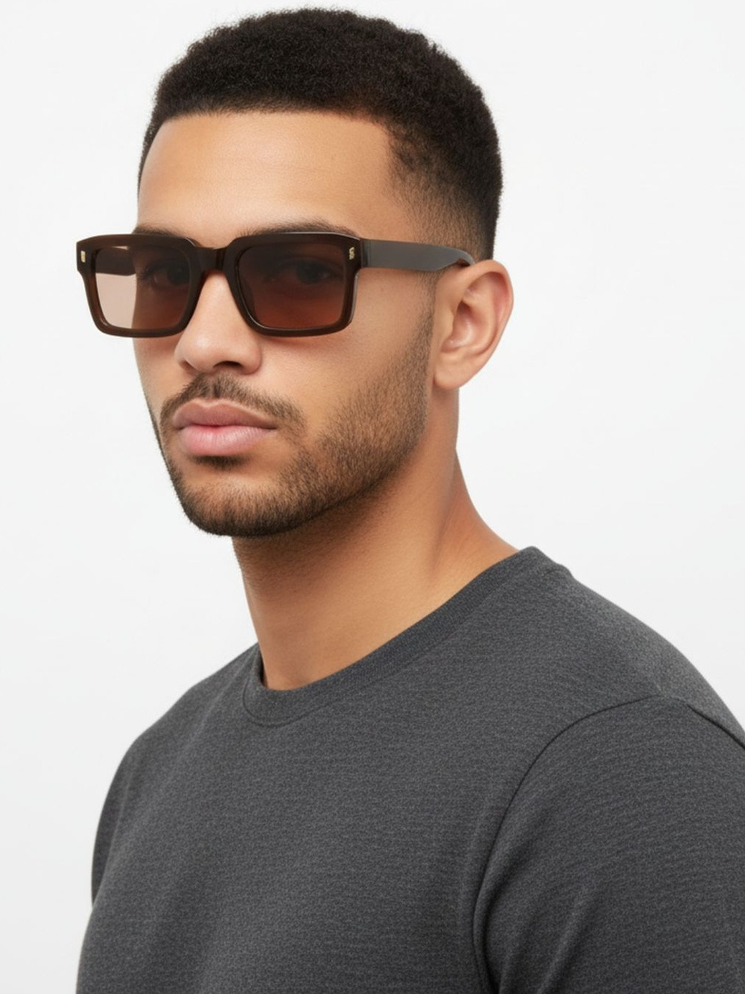 goglassic Unisex UV Protected Square Sunglasses SIGMA-BROWN