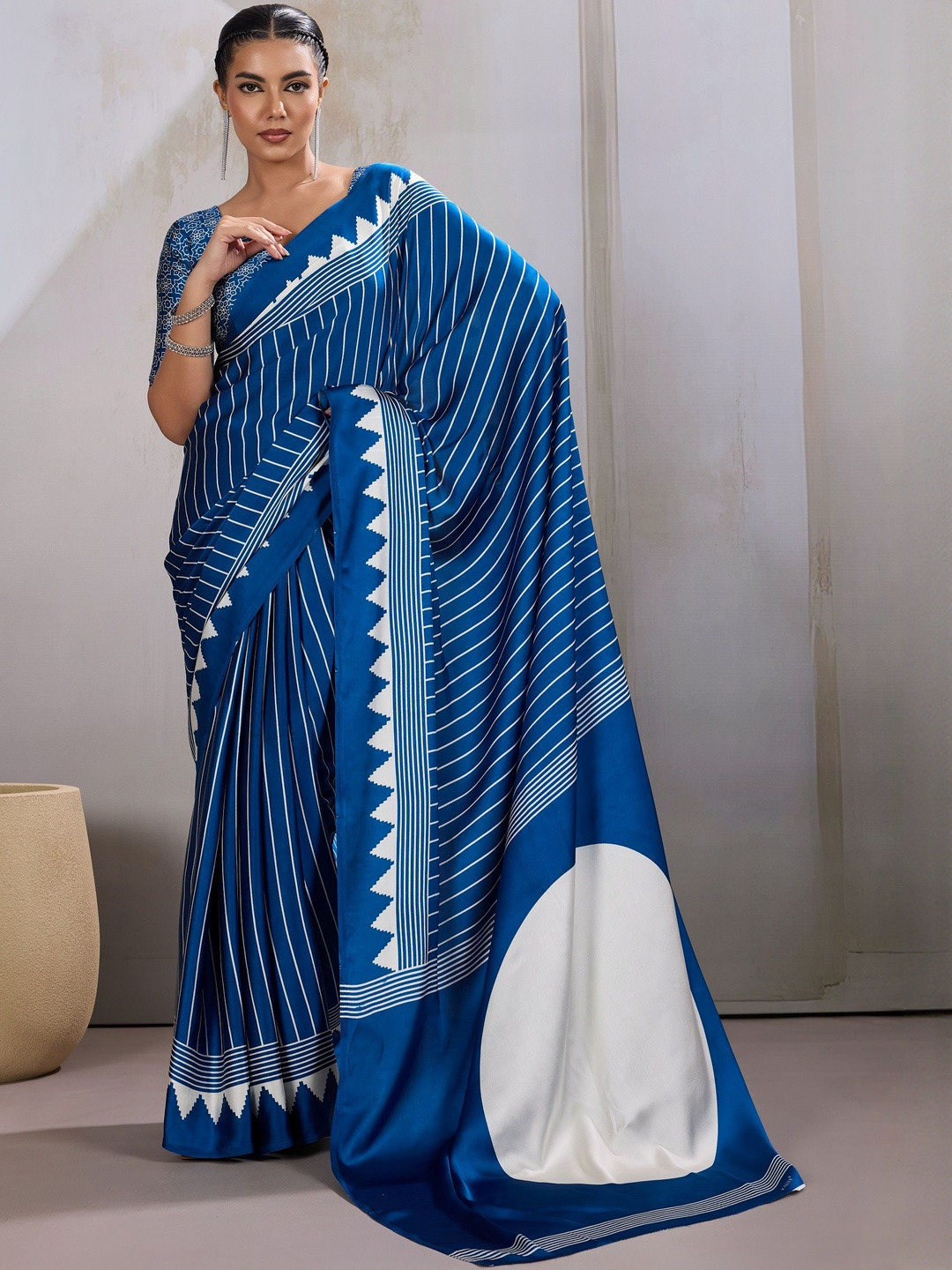 sareyavella Phulkari Pure Crepe Designer Leheriya Saree