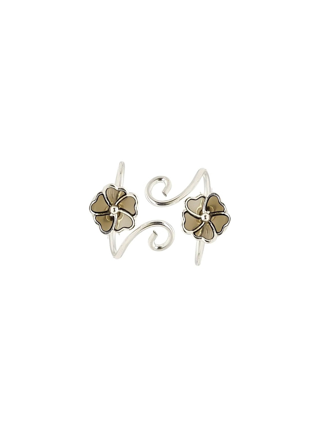 Darshraj Women Floral Sterling Silver Toe Rings