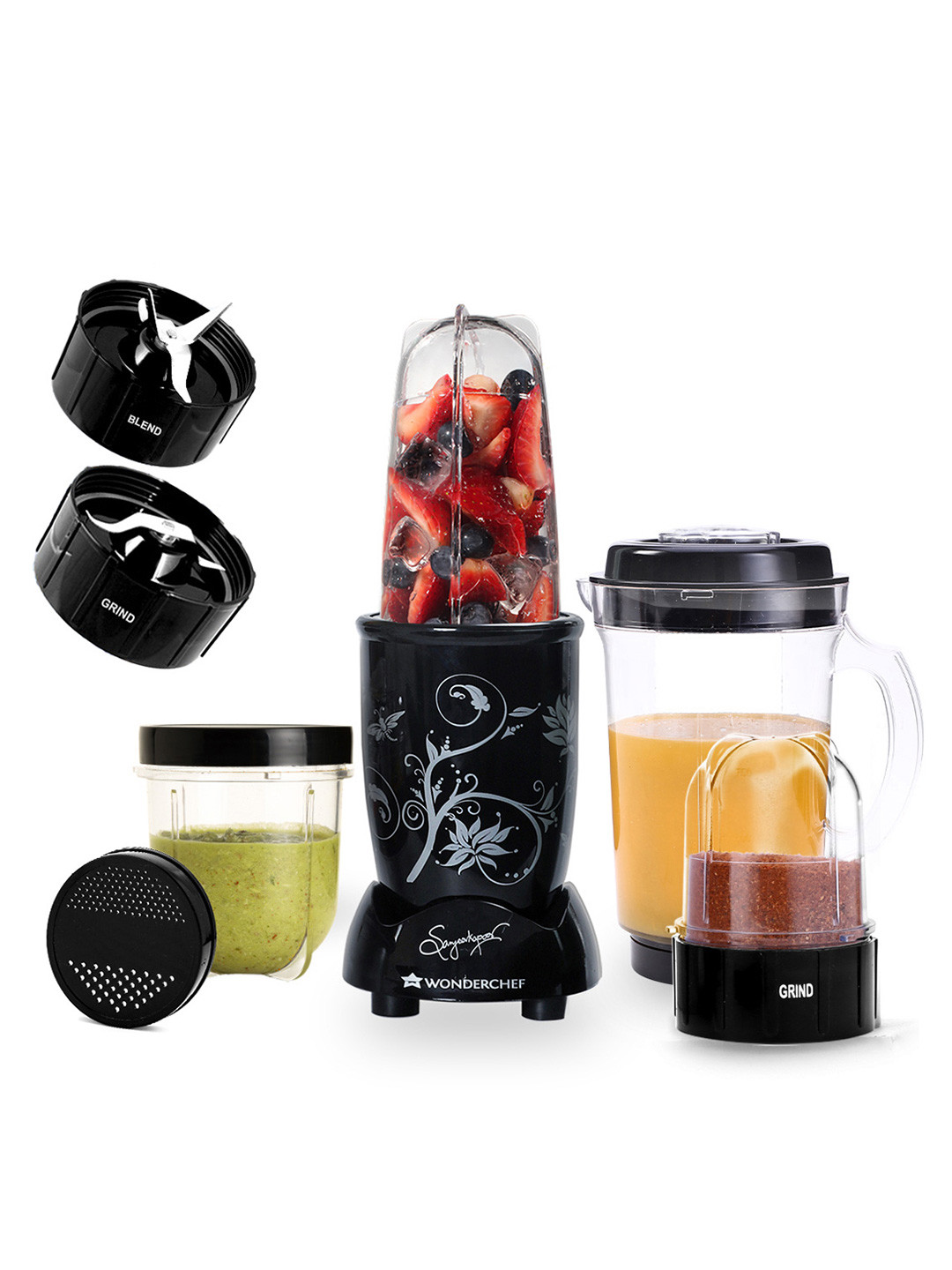 Wonderchef Nutri-blend Black 500W Mixer Grinder 4 Unbreakable Jars