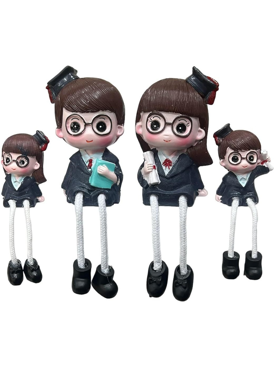 AUGEN Black And White Sweet Love Family Figurine Showpiece