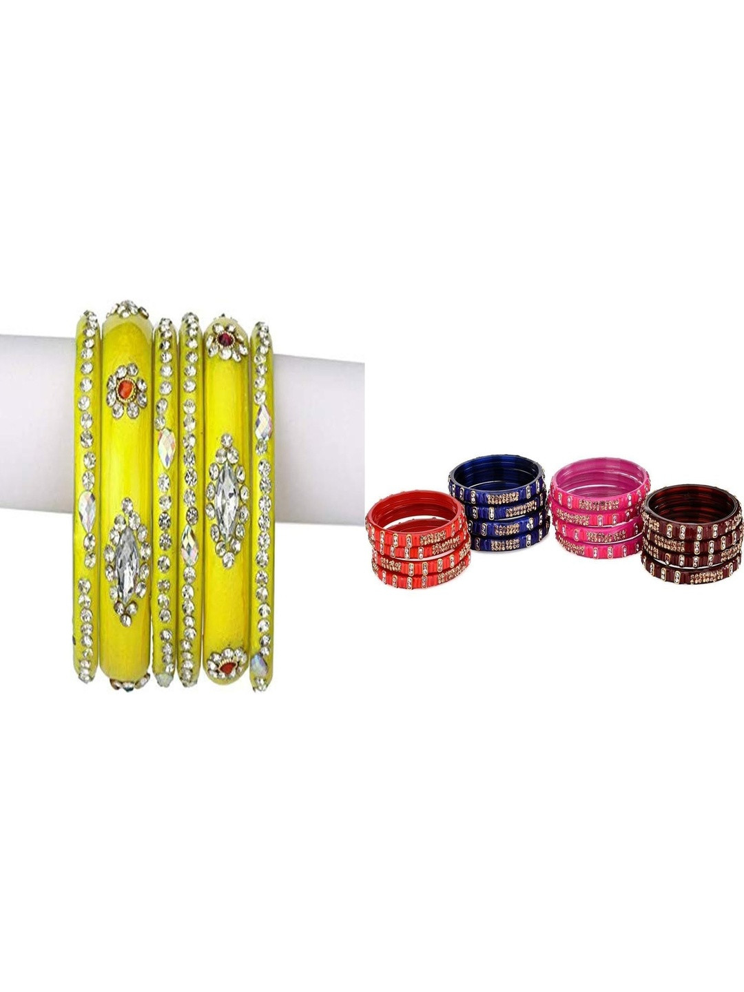 SOMIL Set Of 22 Stone-Studded Bangle